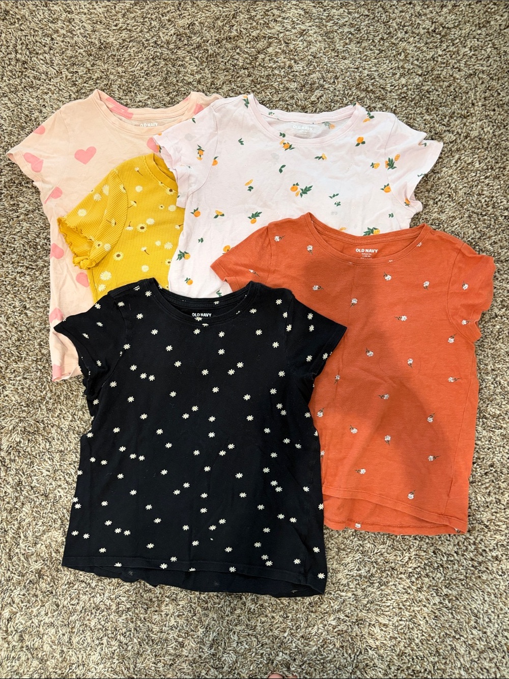 Cat & Jack/Old NavyGirls' Short Sleeve Tees - Black, Orange, Pink, Yellow